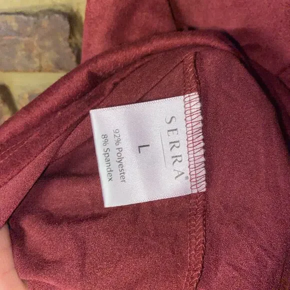 New NWT Serra Maroon Red Faux Suede Pull-On Mini Skirt Women's Size large - Picture 7 of 7